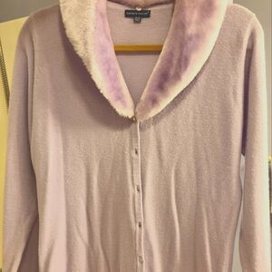 CLEARANCE Carolyn Taylor Lilac Cardigan with Plush Collar
